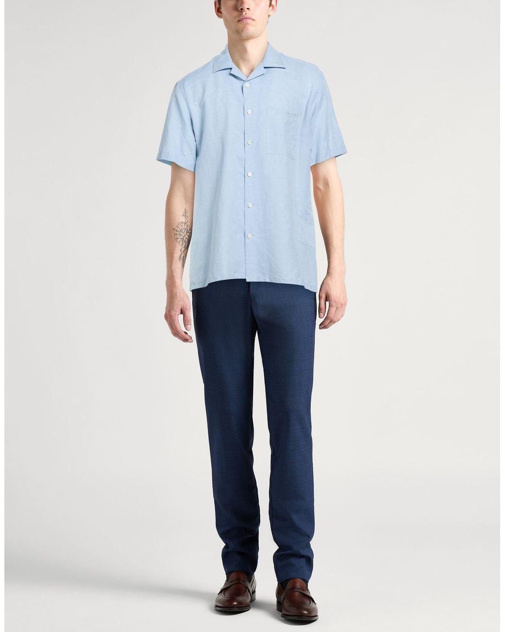 Camisa Canali de hombre de color Blue