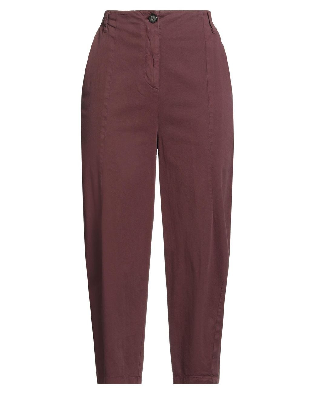 ALESSIA SANTI Purple Burgundy Pants Cotton, Viscose, Elastane