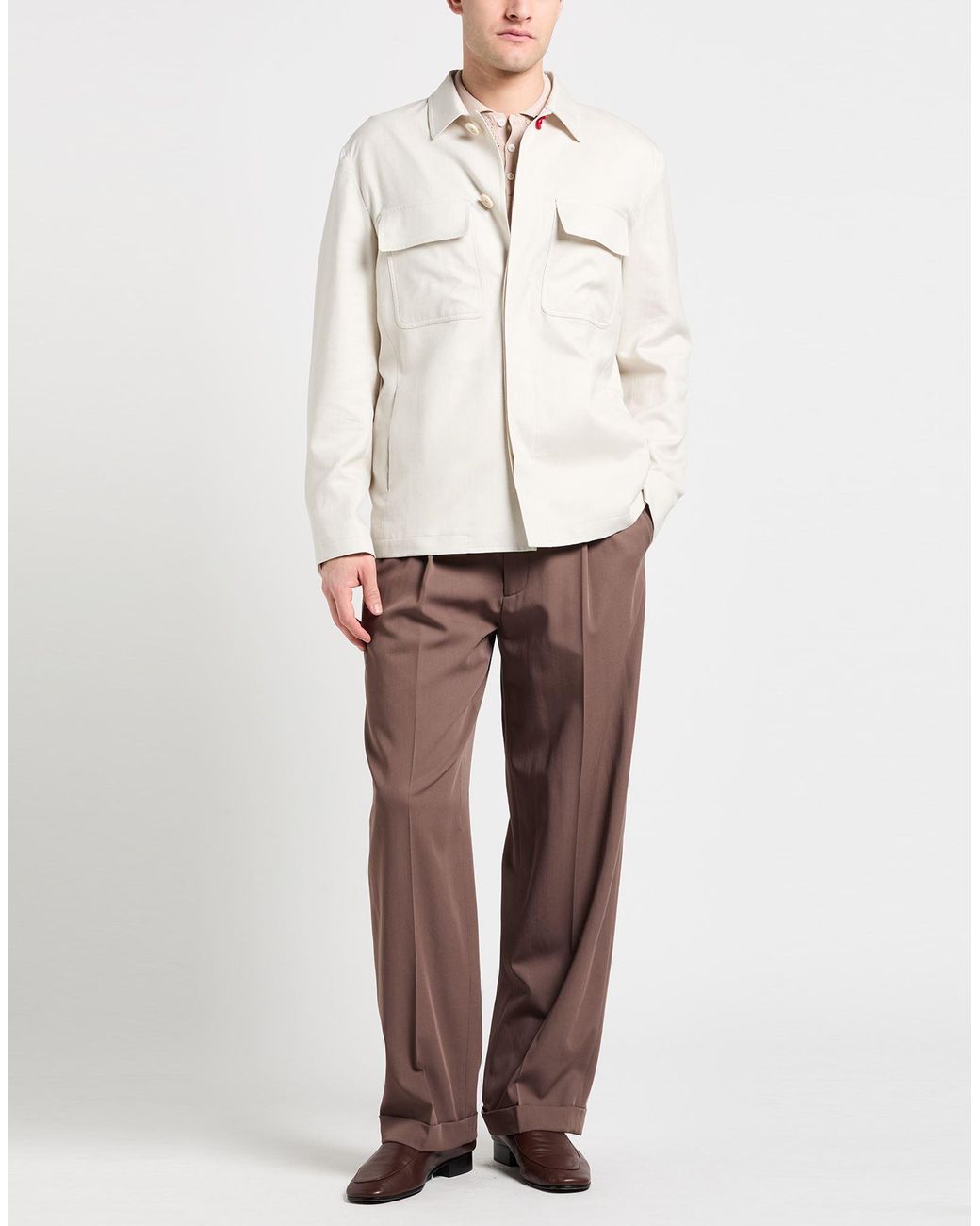 Lardini Natural Light Shirt Virgin Wool, Silk, Linen for men