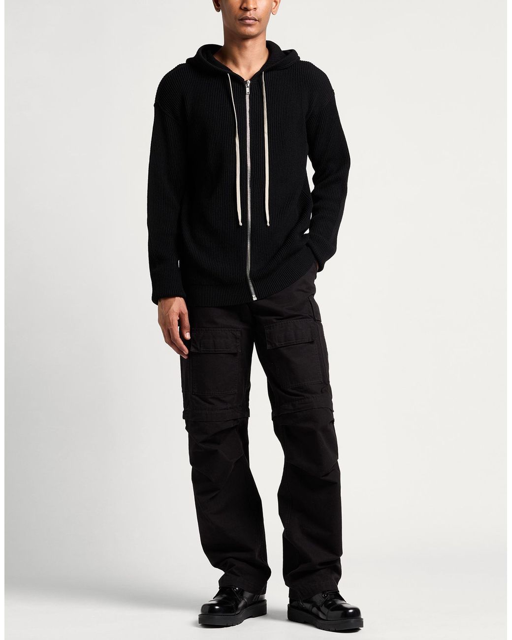 Rick Owens Black Cardigan Cotton for men