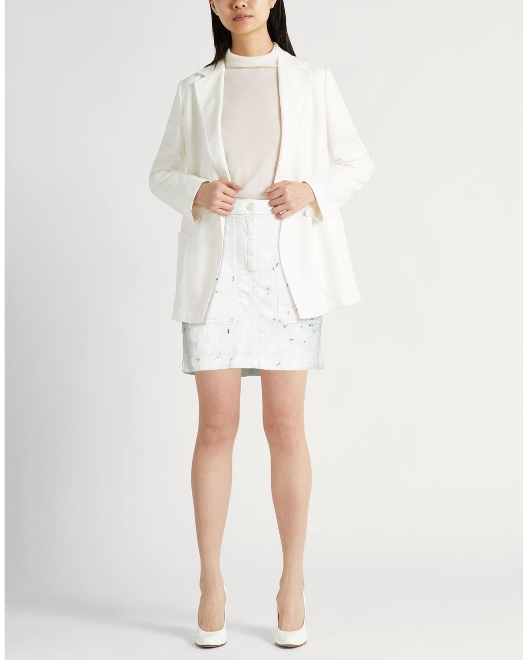 Emporio Armani White Denim Skirt