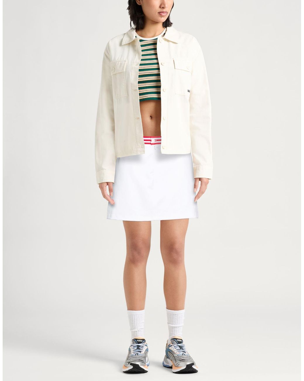 Sporty & Rich White Mini Skirt Polyester, Polyamide, Elastane