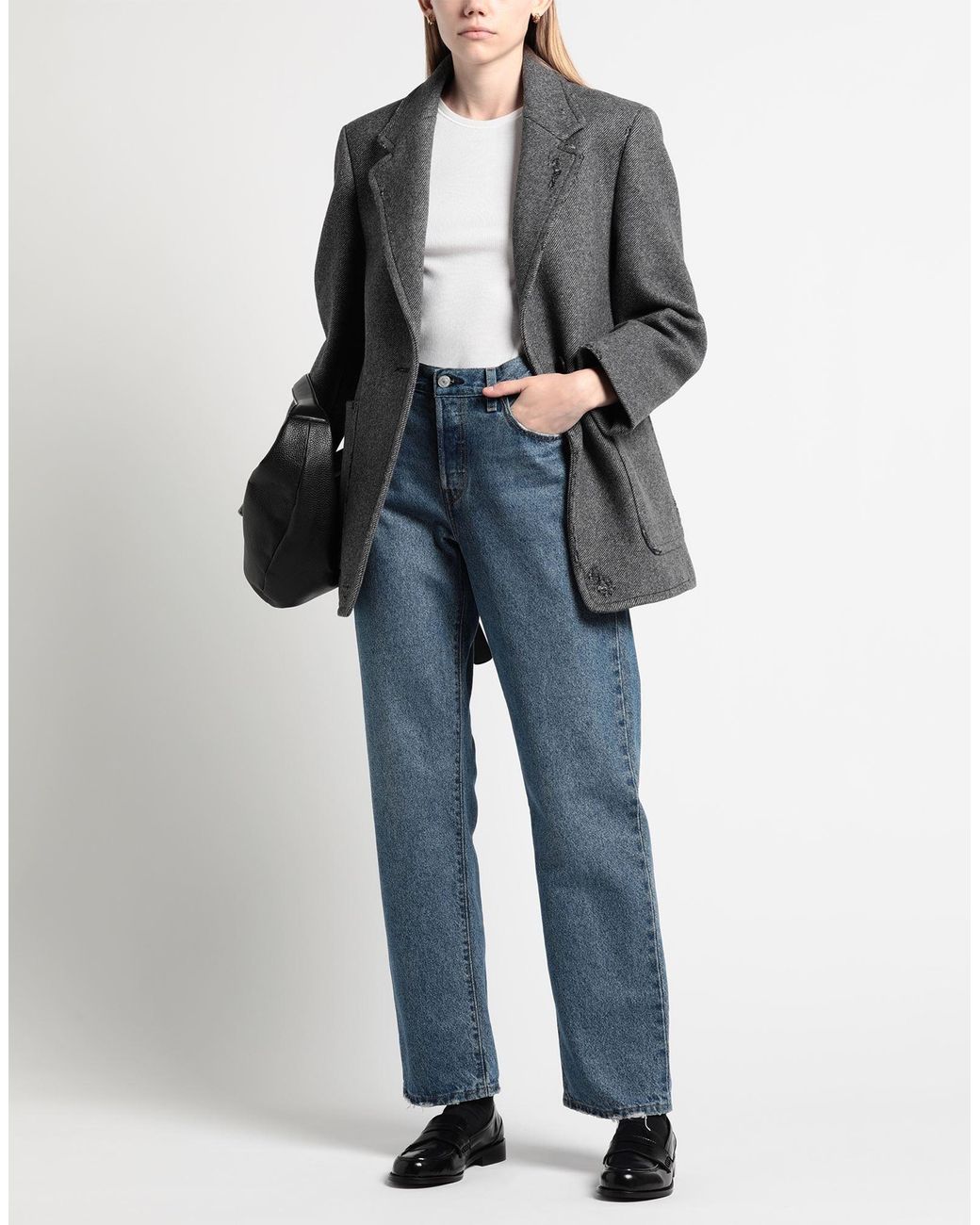 MSGM Gray Coat Wool, Polyamide