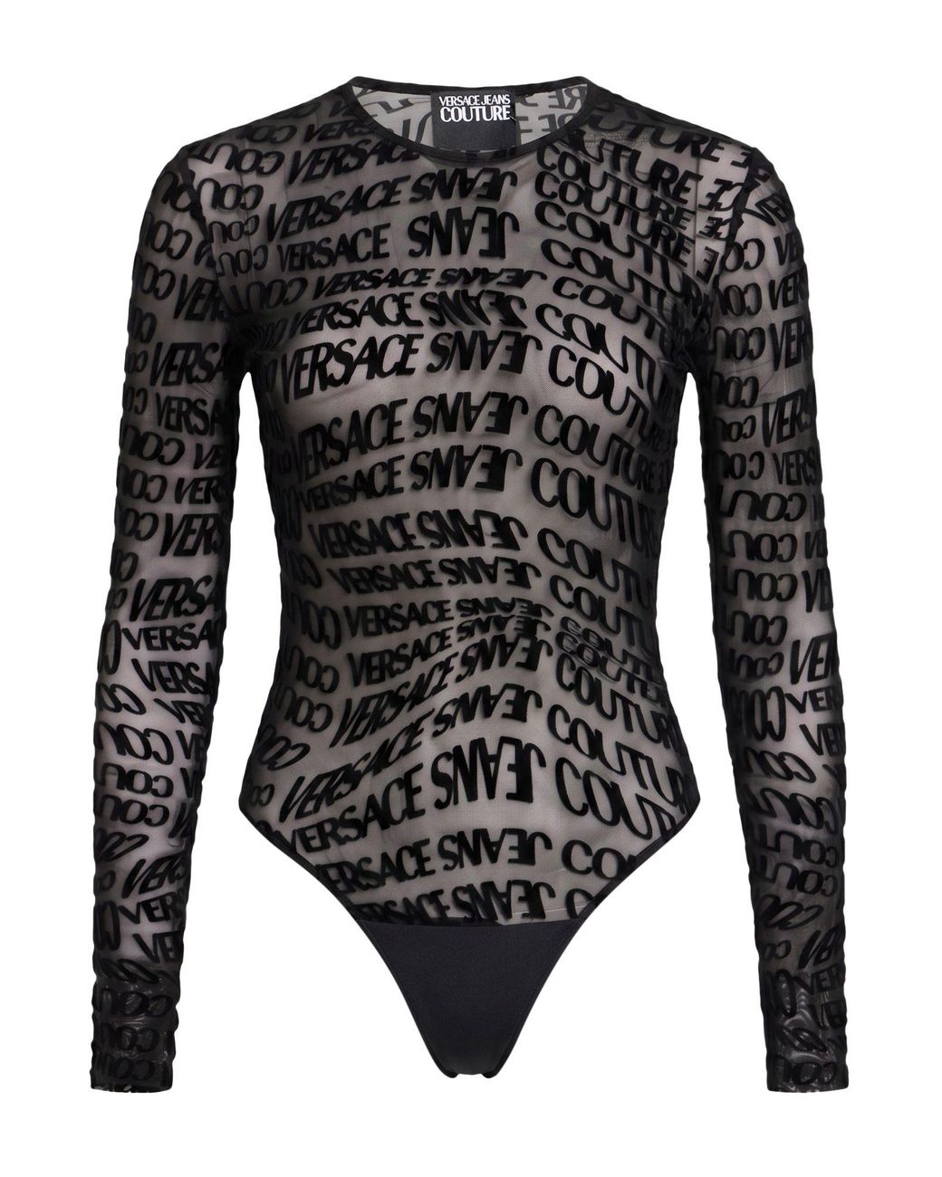 Versace Jeans Couture Black Bodysuit Polyester, Elastane, Polyamide