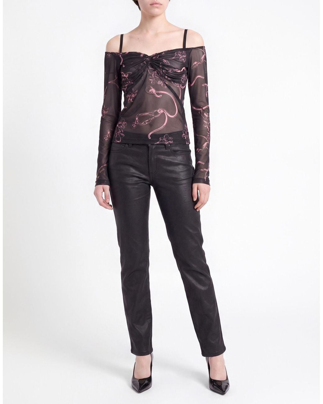 Moschino Black Top Polyester, Elastane