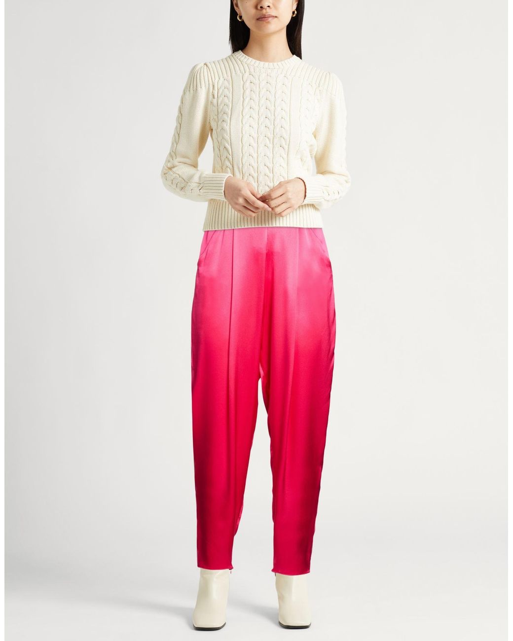 Emporio Armani Red Fuchsia Pants Silk