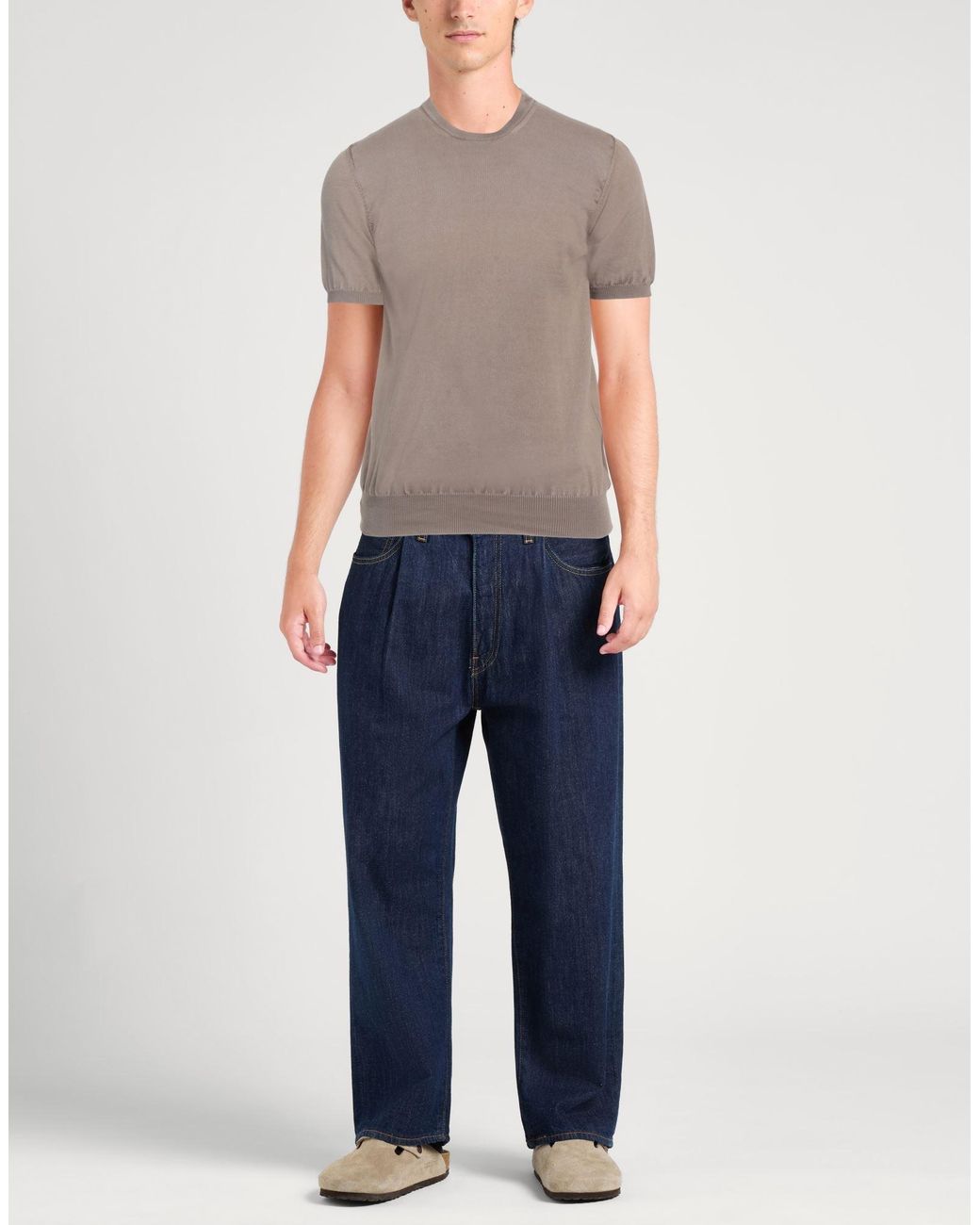 Alpha Studio Natural Sand Sweater Cotton for men