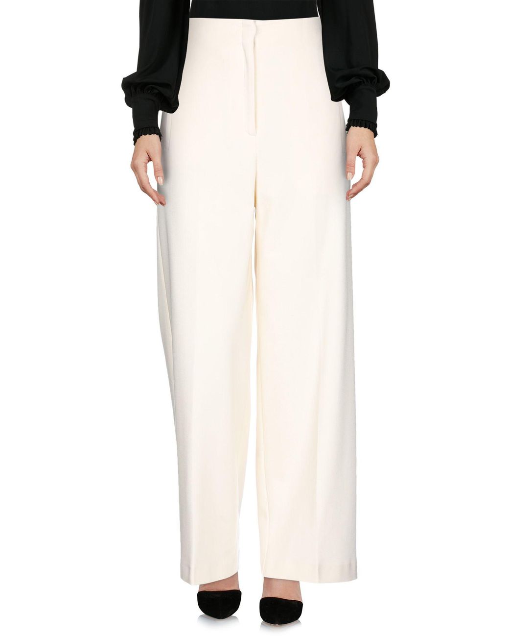 Jucca White Ivory Pants Viscose, Polyamide, Elastane