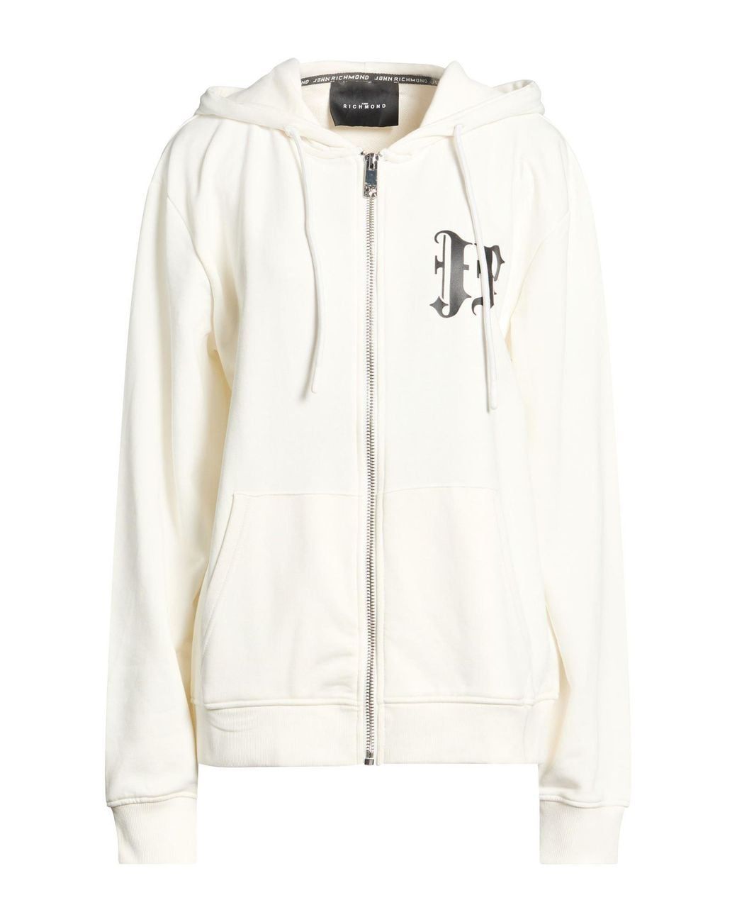 John Richmond White Sweatshirt Cotton, Polyester