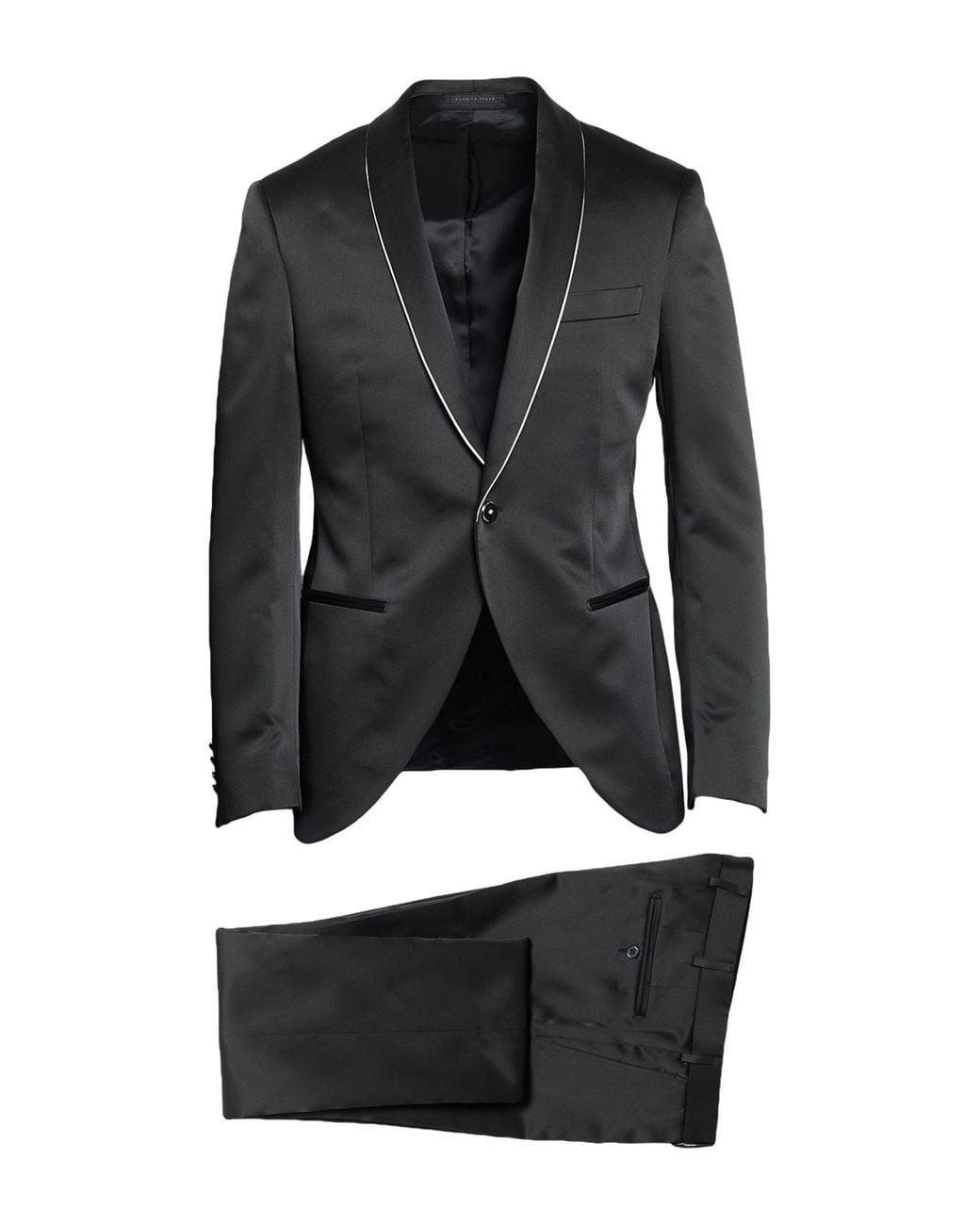 Luigi Bianchi Black Suit Polyester, Viscose for men