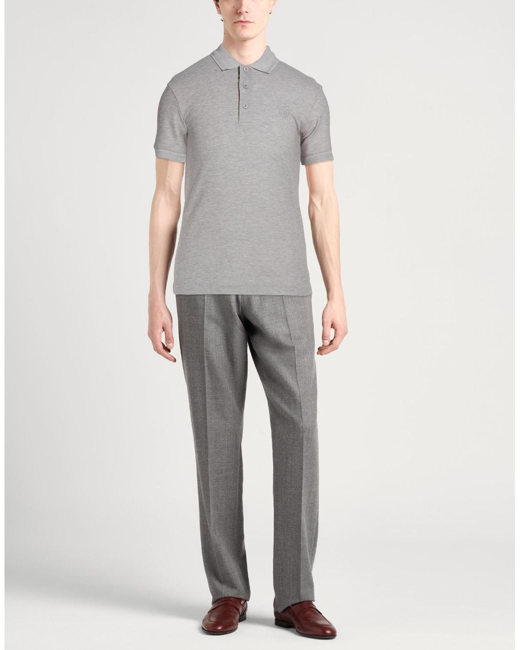 Burberry Gray Polo Shirt Cotton for men
