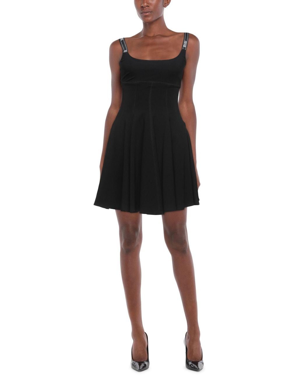 Versace Jeans Couture Black Mini Dress Viscose, Polyamide, Elastane