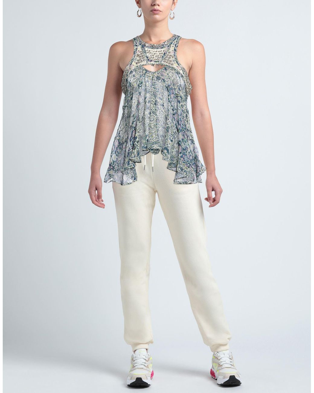 Isabel Marant Blue Onyle Printed Silk Chiffon Top