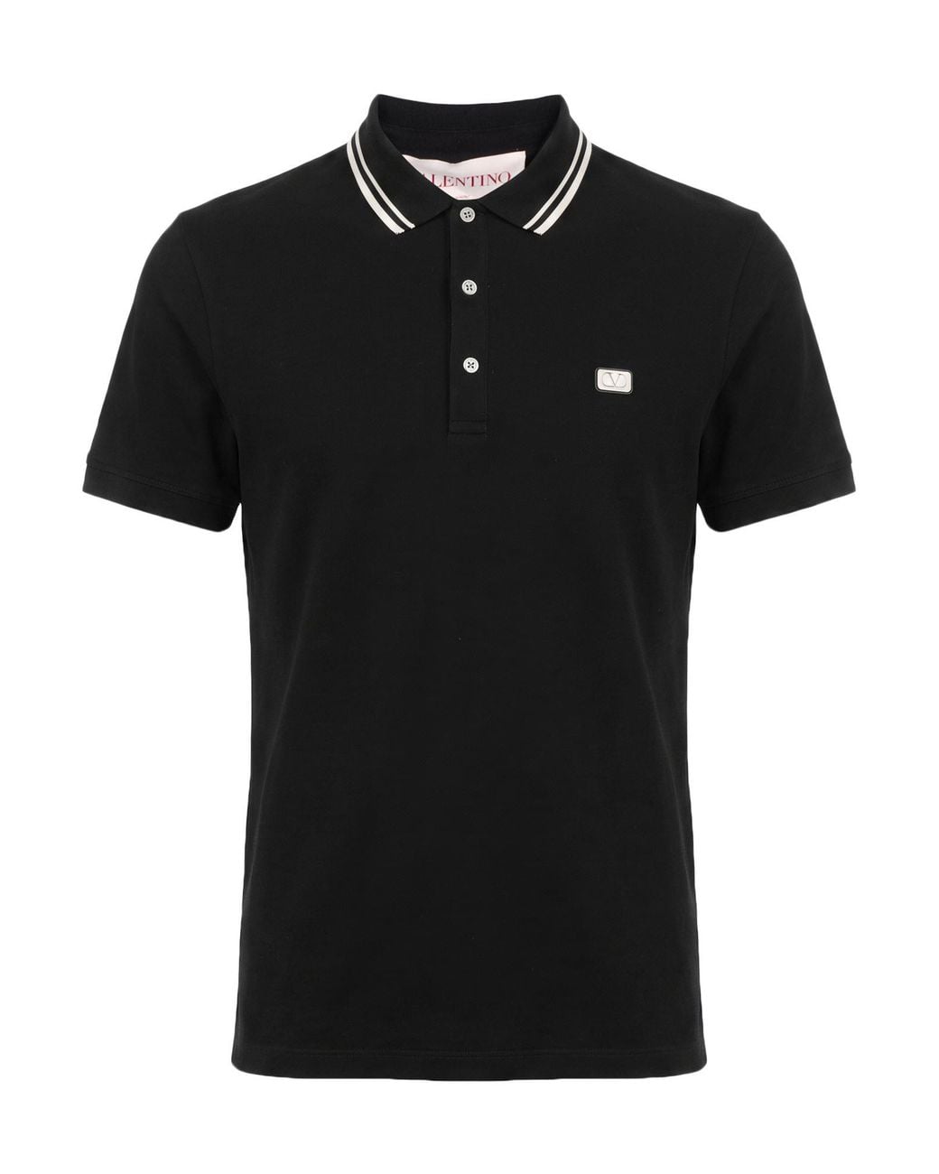 Valentino Garavani Black Polo Shirt Cotton for men