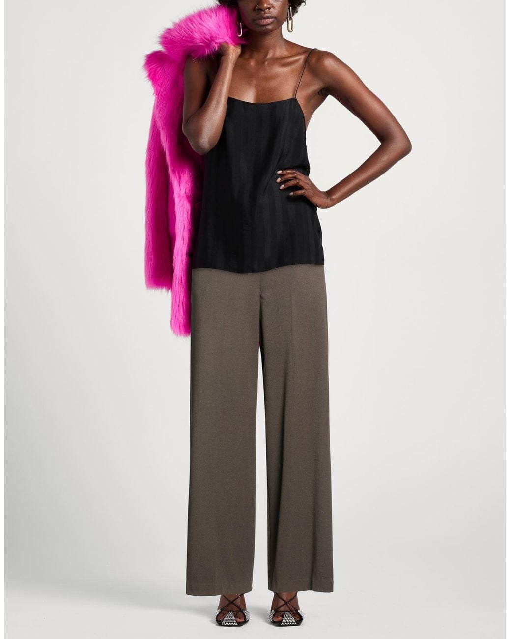 Imperial Gray Pants Polyester, Viscose, Elastane