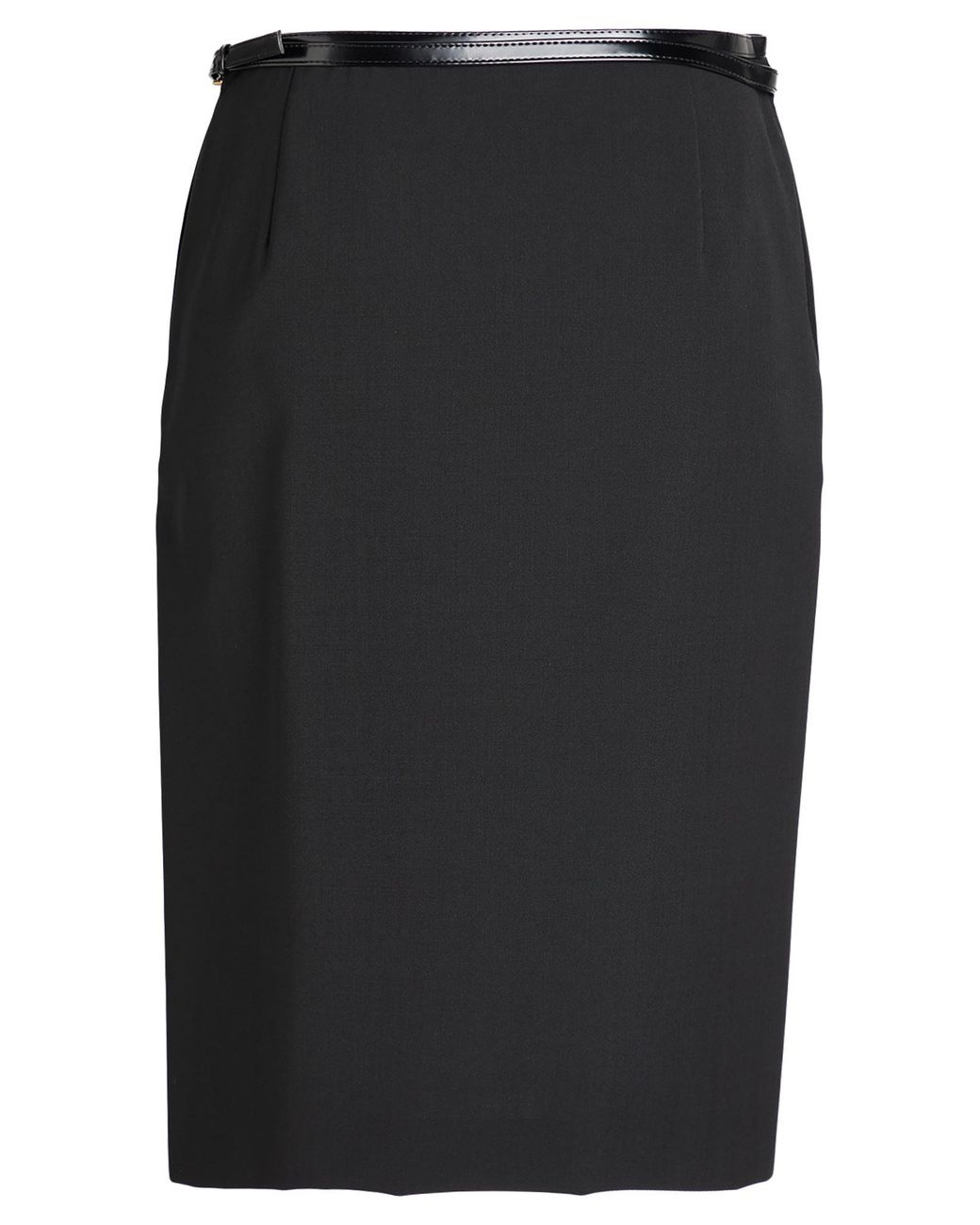 Philosophy Di Lorenzo Serafini Black Midi Skirt Polyester, Virgin Wool, Elastane, Polyurethane Resin