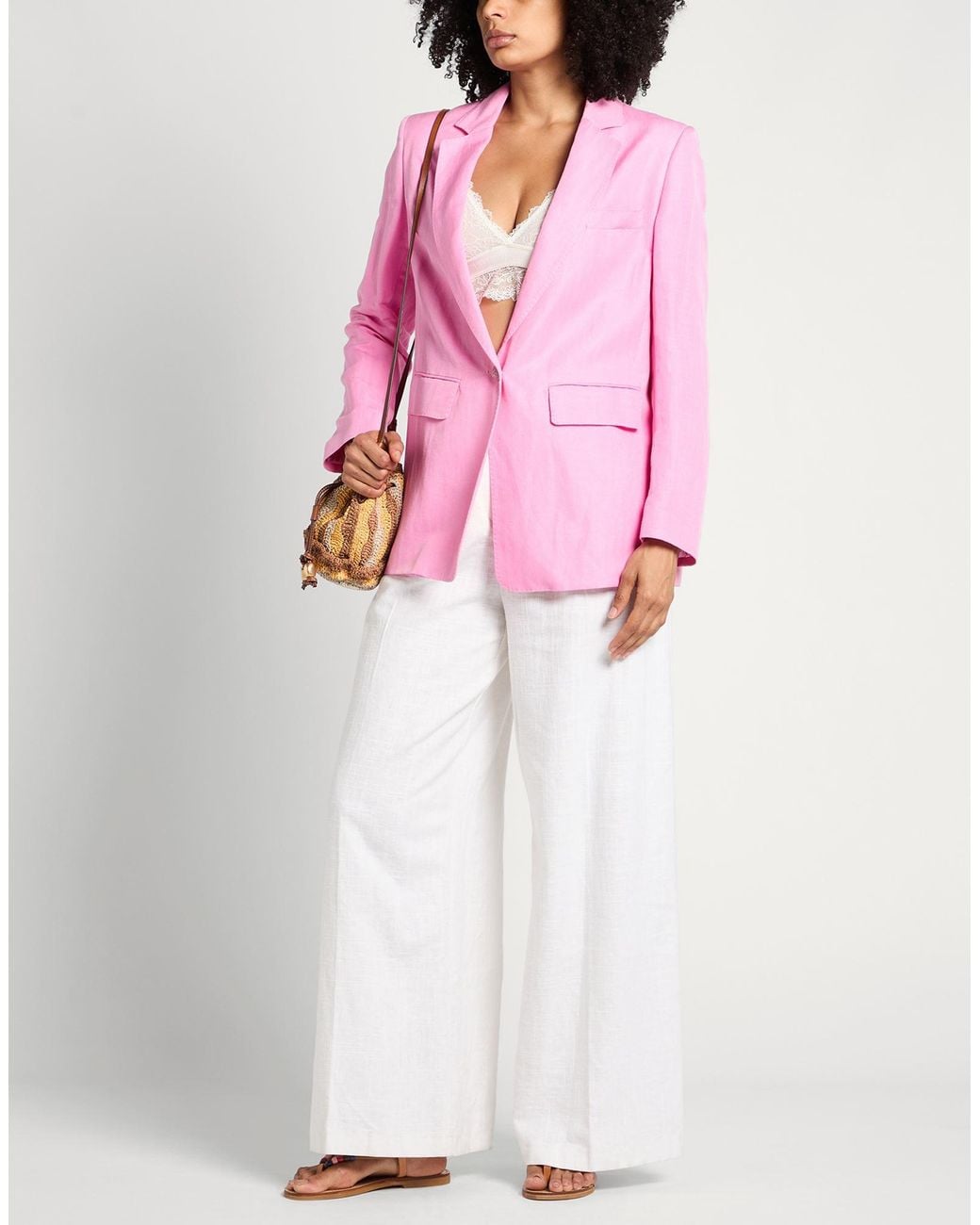 Etro Pink Blazer Linen, Silk