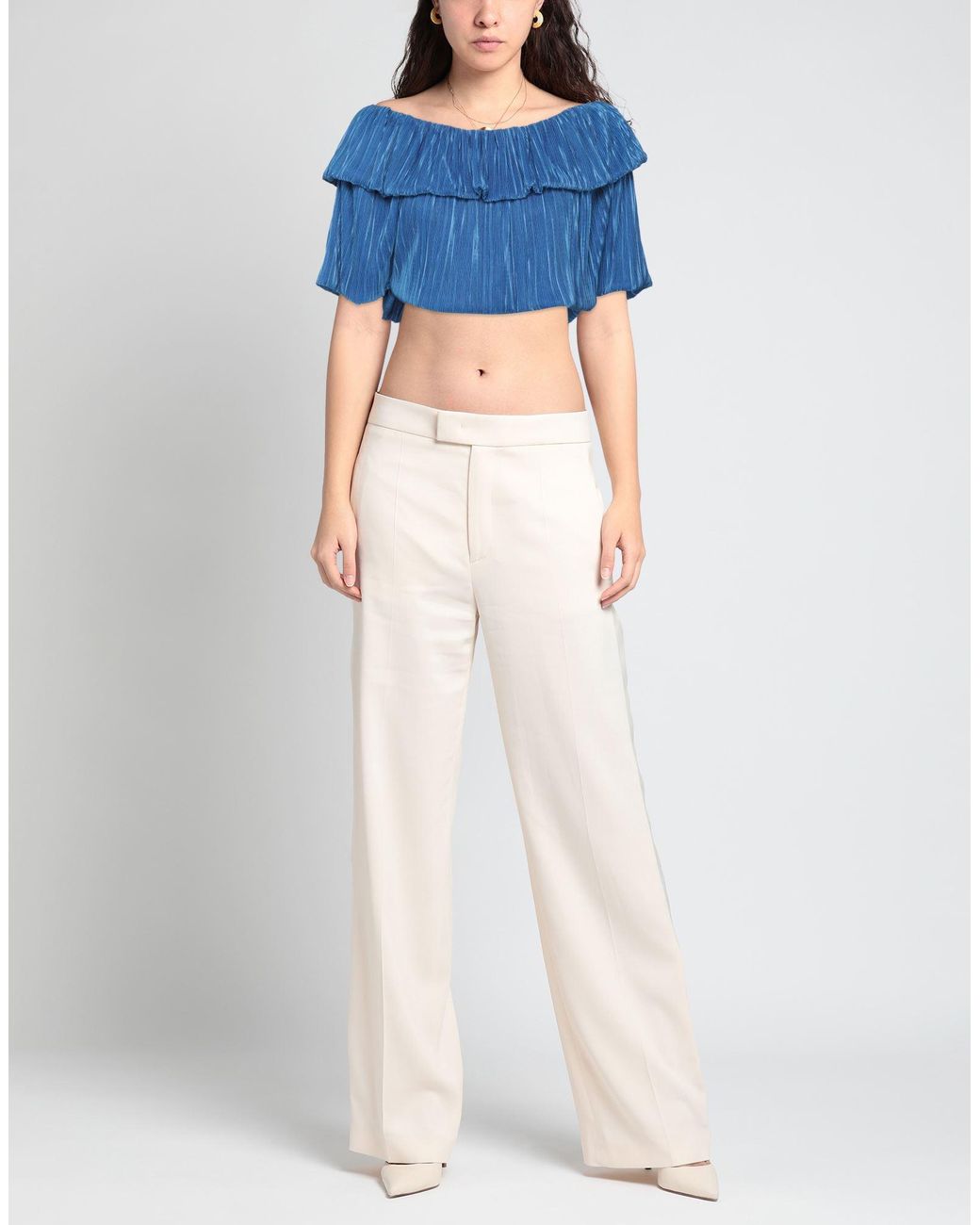 VANESSA SCOTT Blue Top Polyester, Elastane