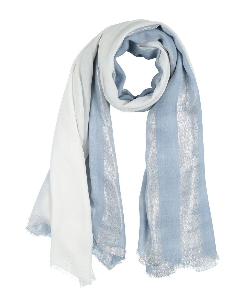 Peserico Blue Scarf Modacrylic, Viscose, Polyester