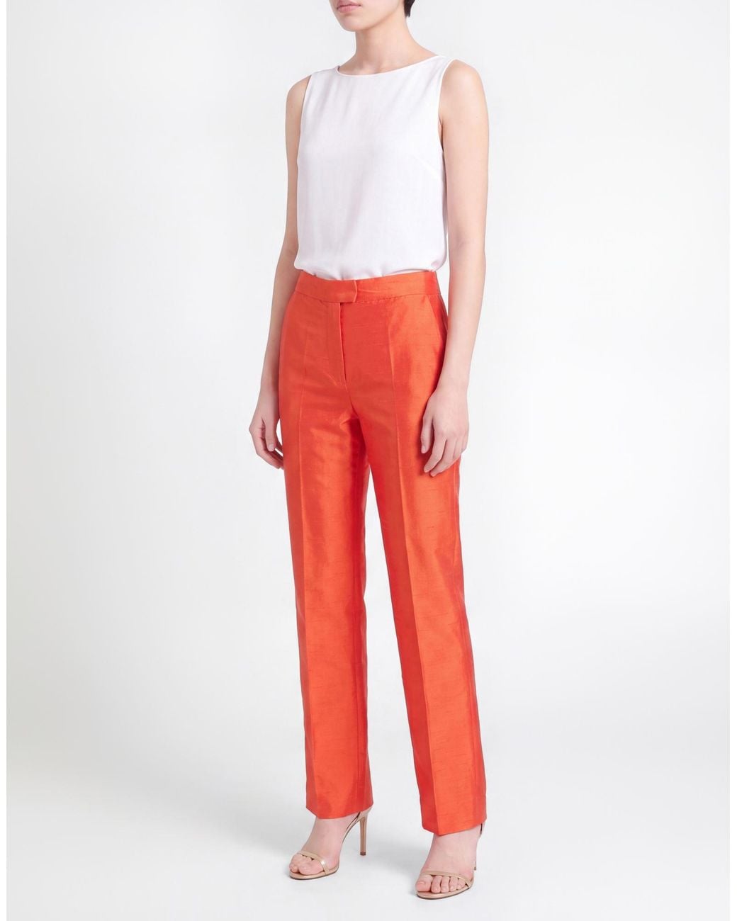 Max Mara Red Pants Silk