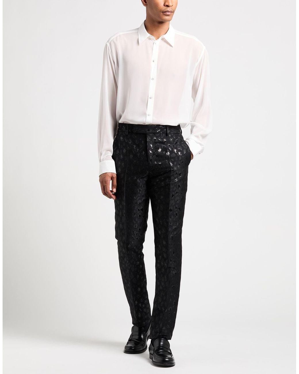 Versace Black Pants Acetate, Virgin Wool, Polyamide, Metallic Polyester for men