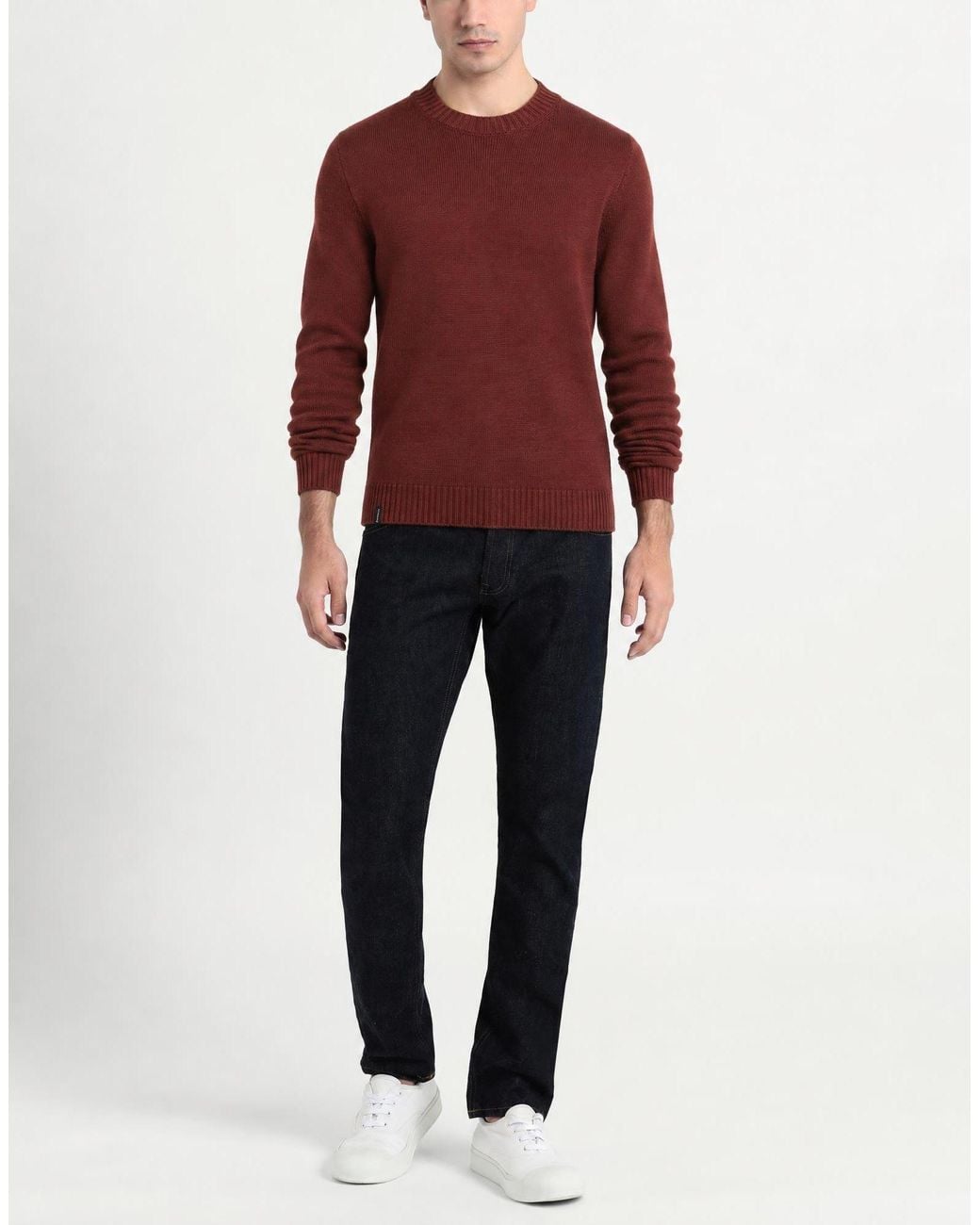 AROVESCIO Red Brick Sweater Merino Wool for men