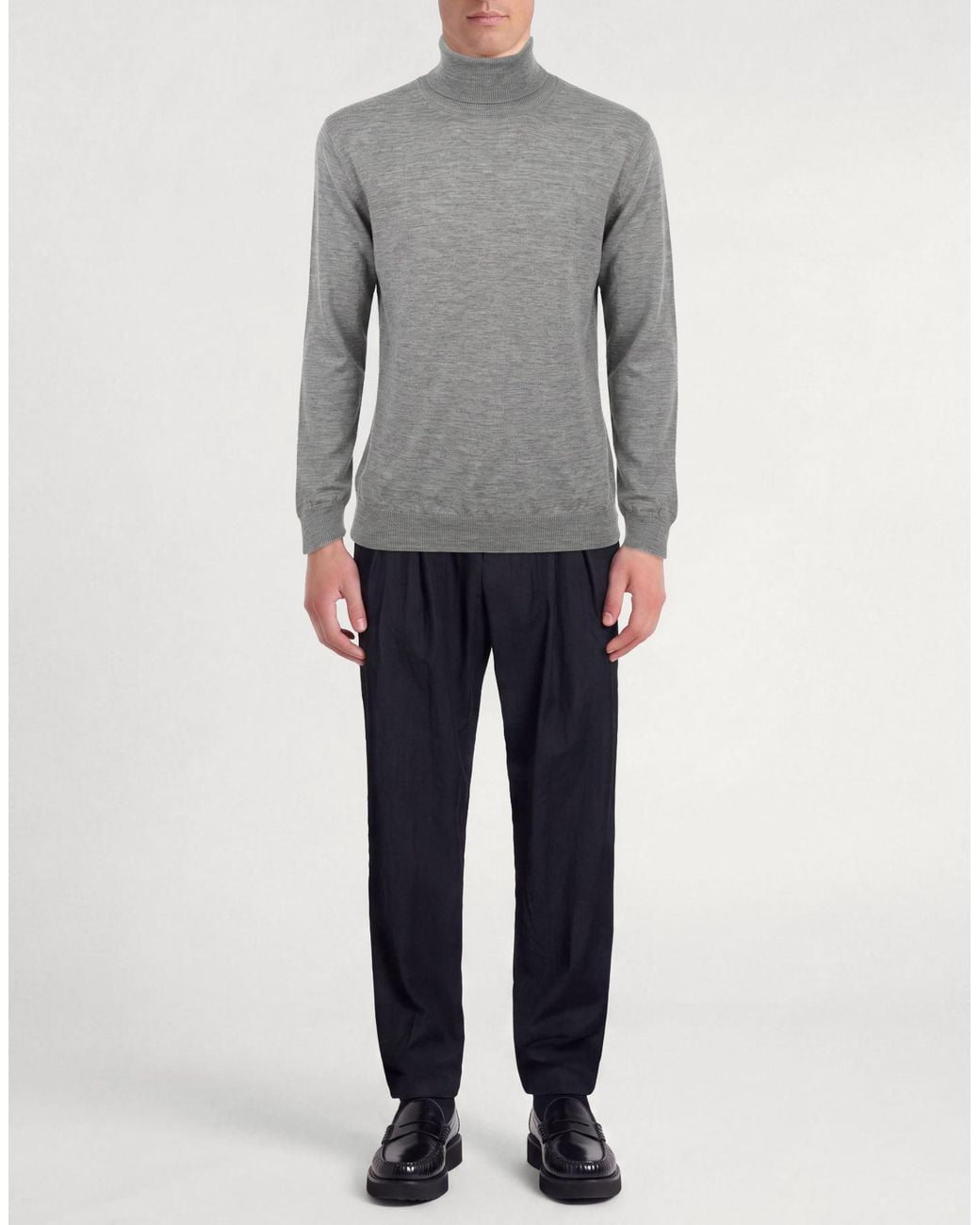 Lardini Gray Turtleneck Virgin Wool for men