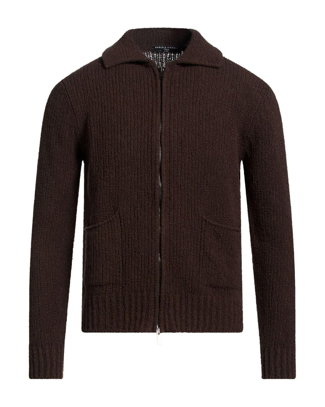 Daniele Fiesoli Brown Lab Dark Cardigan Merino Wool for men