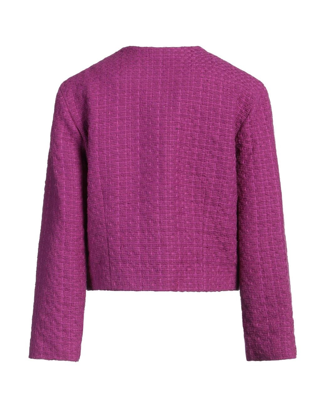 Maje Purple Jacket Cotton, Polyamide, Polyester