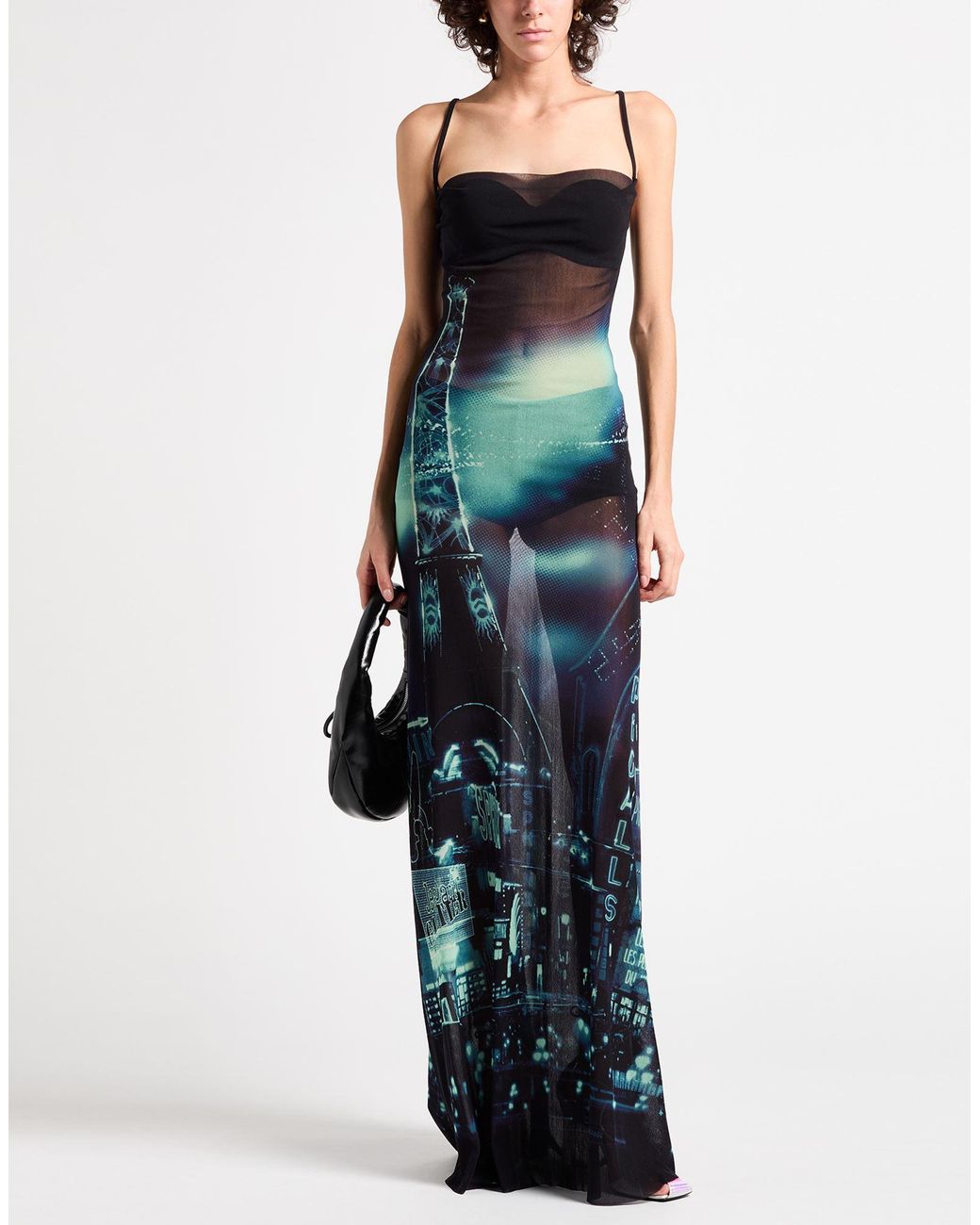 Jean Paul Gaultier Blue Midnight Maxi Dress Polyamide