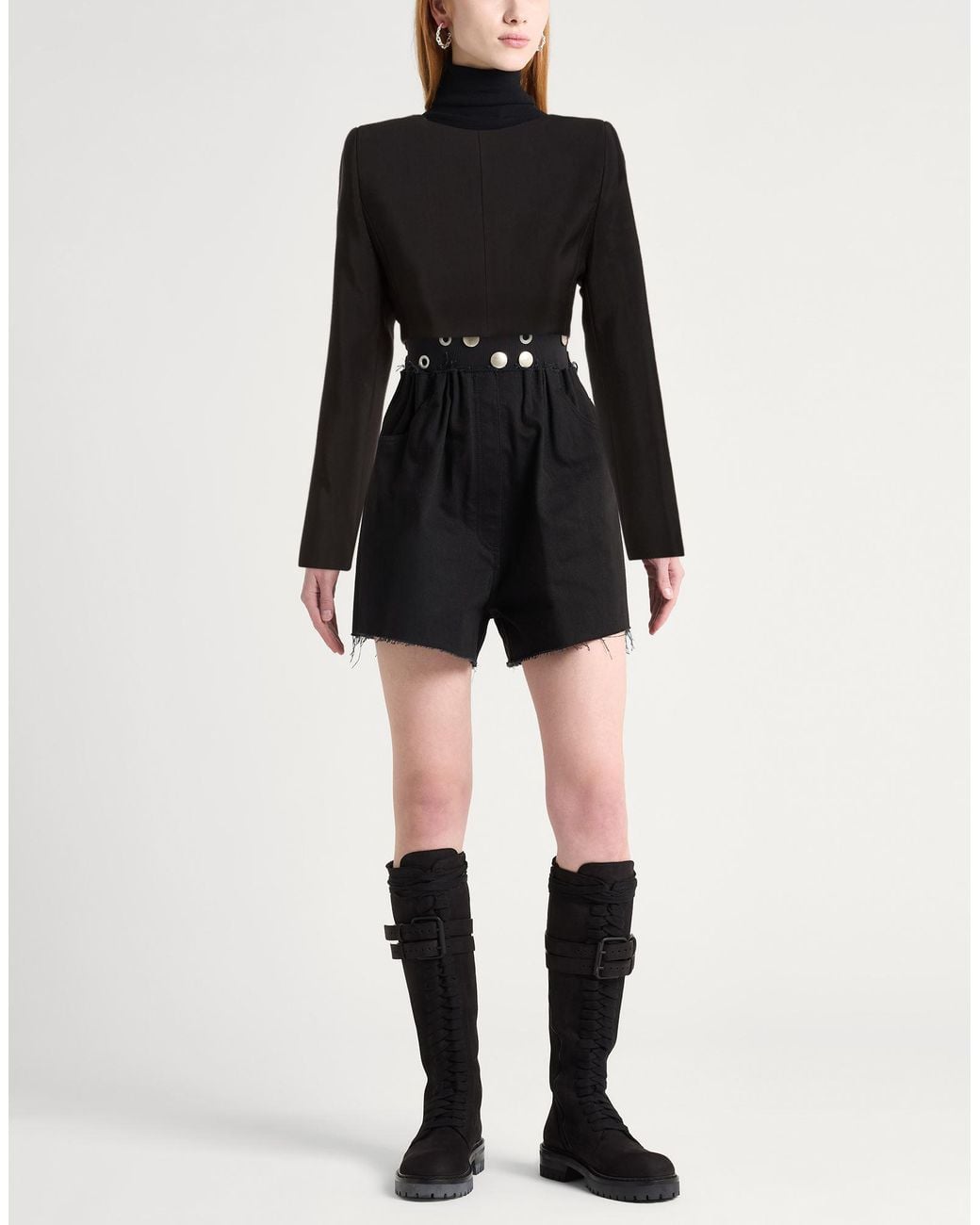 Mugler Black Top Viscose, Virgin Wool
