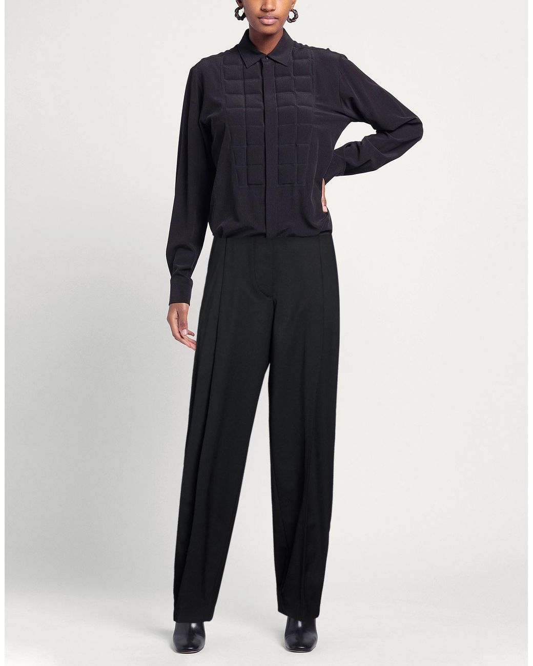 THE LATEST Black Pants Polyester, Virgin Wool, Elastane