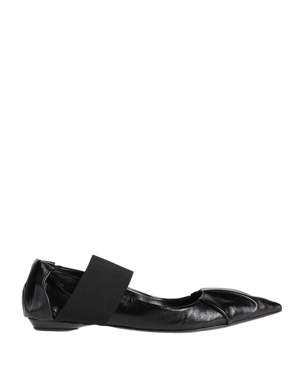 Bruno Frisoni Black Ballet Flats Leather, Elastic Fibres