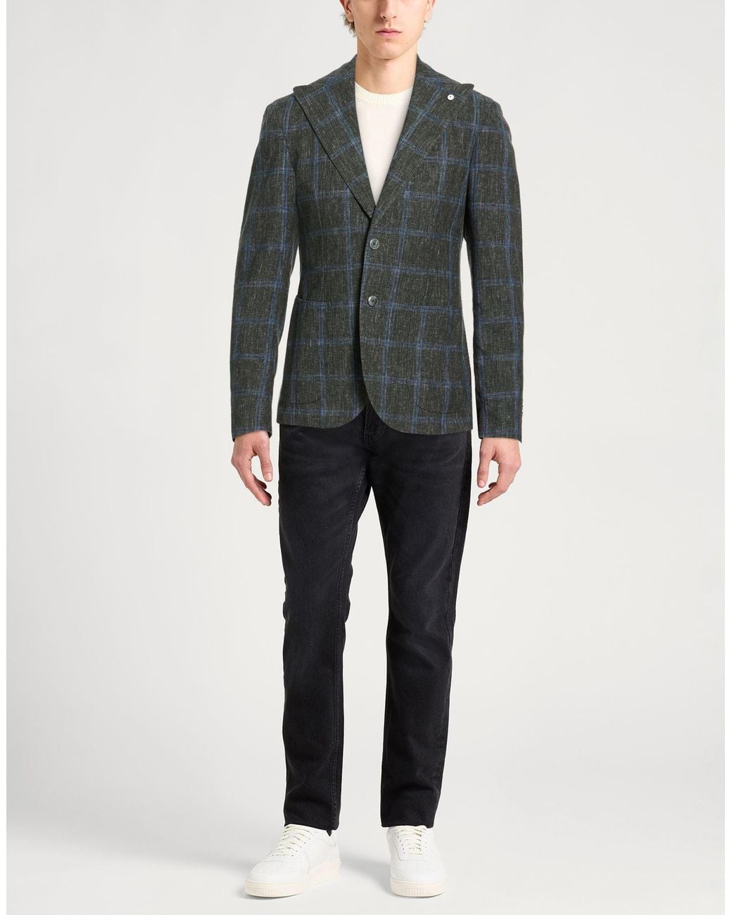 L.b.m. 1911 Gray Blazer Linen, Cotton for men