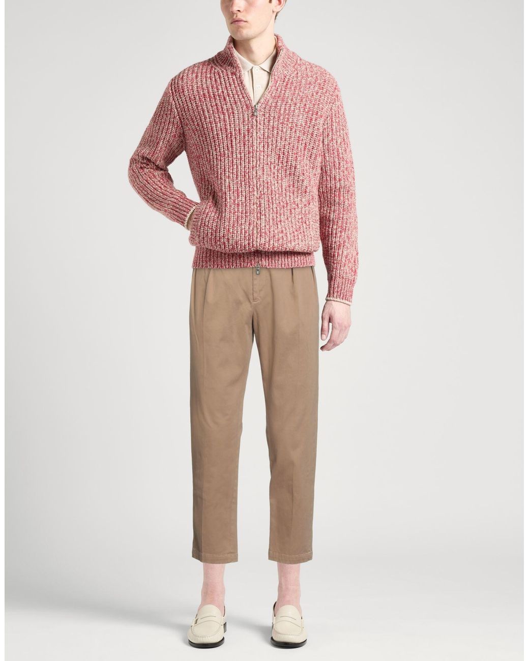 Paolo Pecora Natural Camel Pants Cotton, Elastane for men