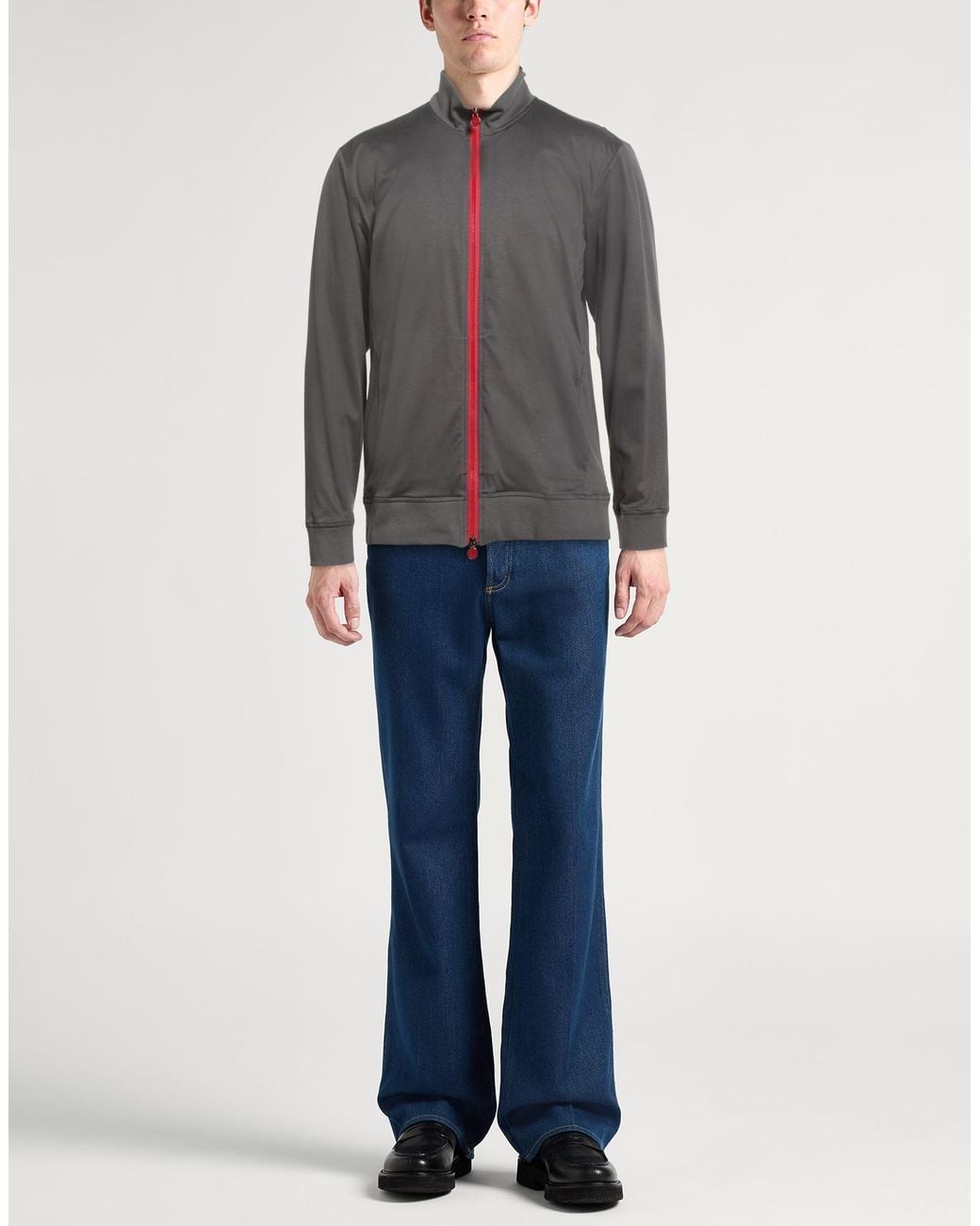 Kiton Gray Sweatshirt Cotton, Elastane for men