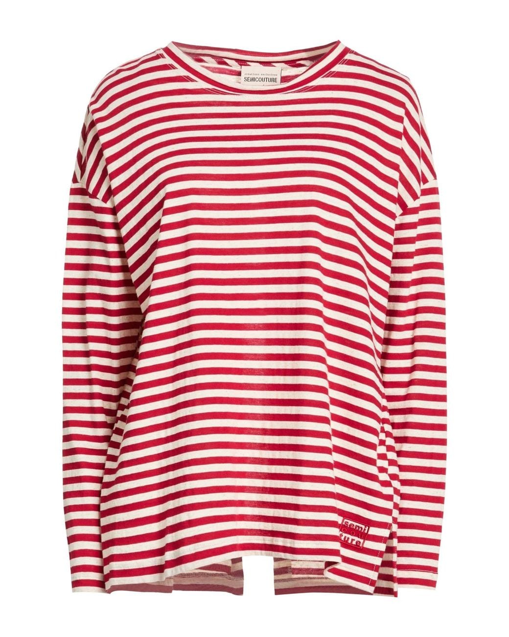 Semicouture Red T-Shirt Cotton, Linen
