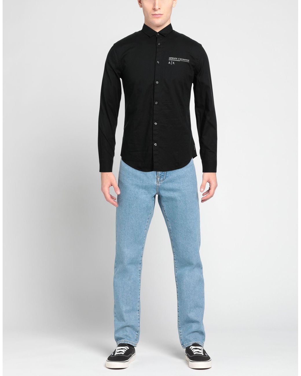 Armani exchange shirt black best sale