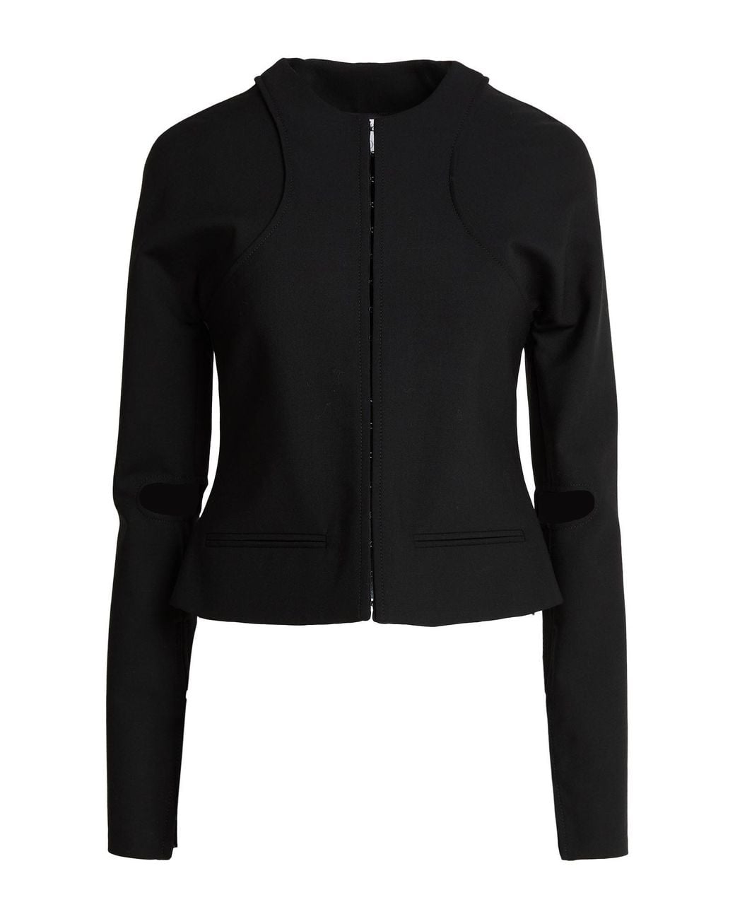 Courreges Black Jacket Polyester, Wool, Elastane, Polyamide