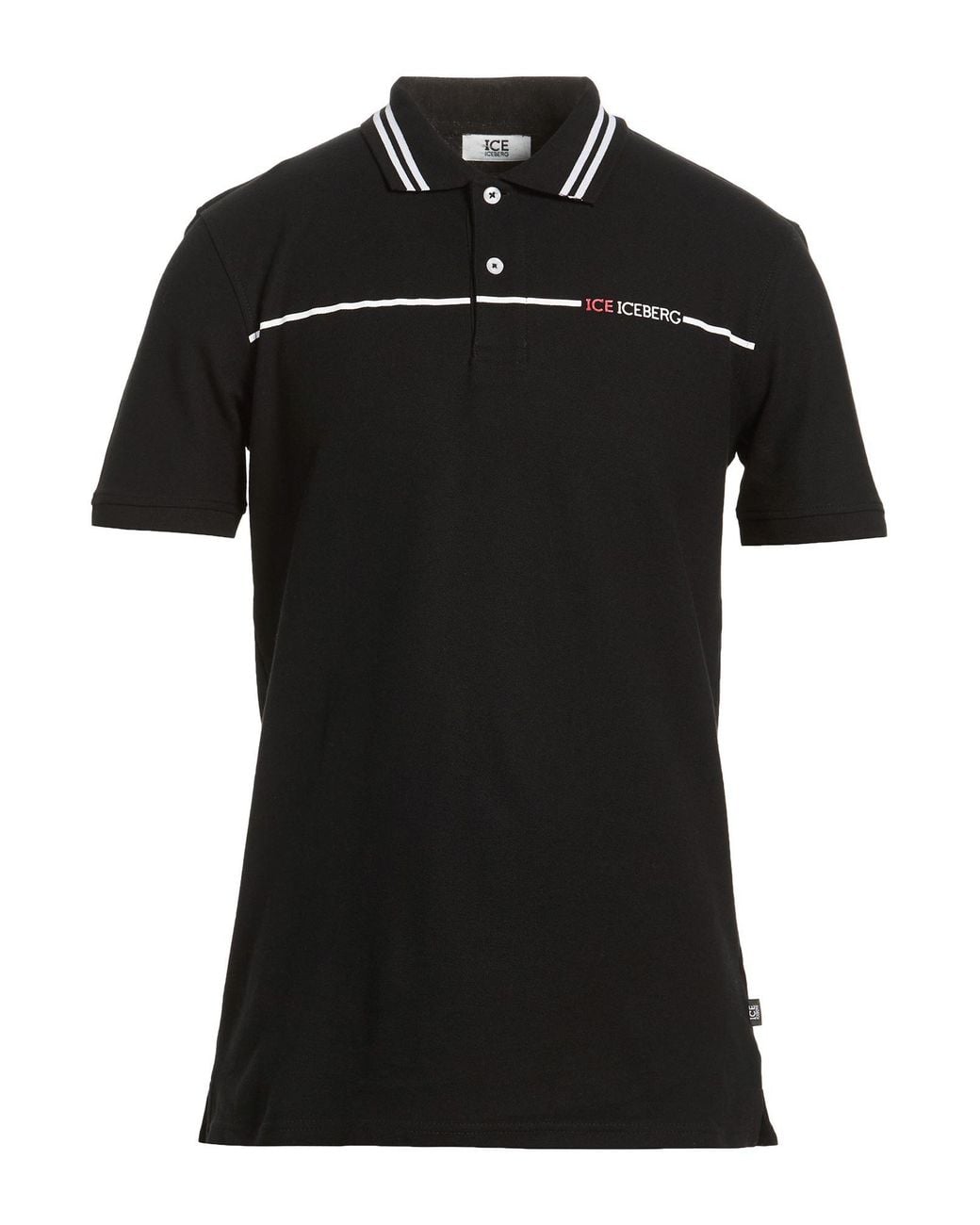 Ice Iceberg Black Polo Shirt Cotton for men