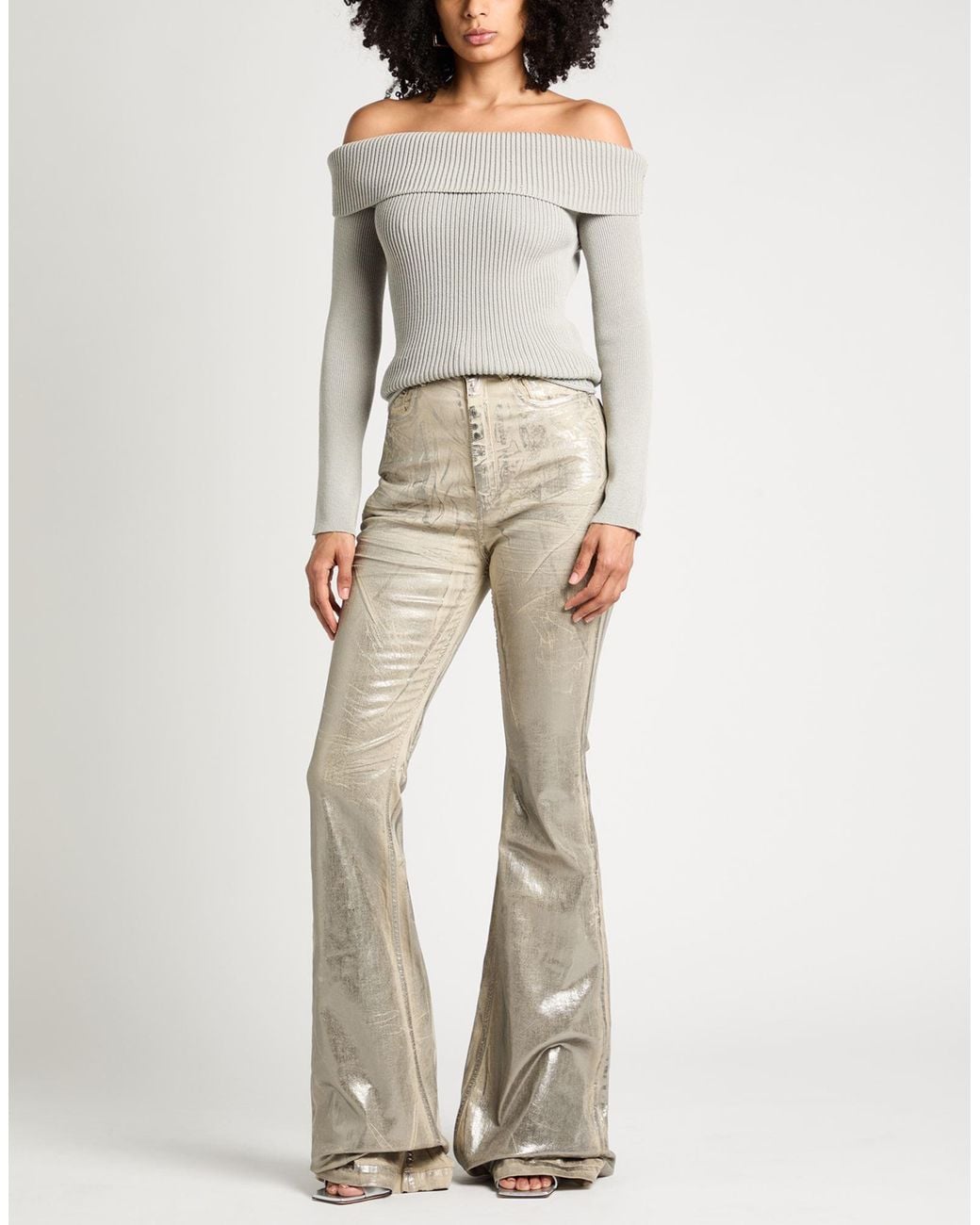 Rick Owens Natural Jeans Cotton, Polyester, Rubber