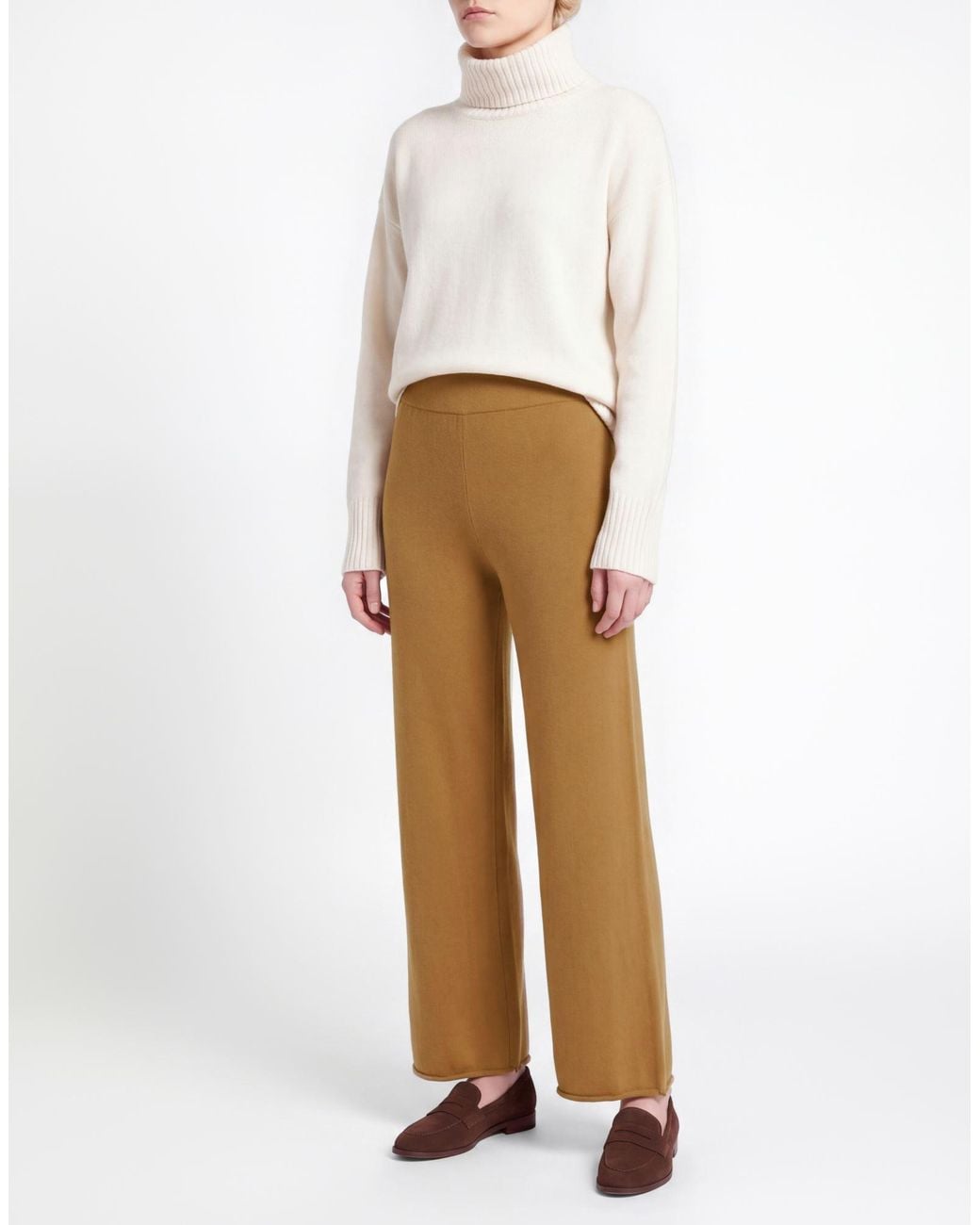 Anna Molinari Natural Camel Pants Merino Wool