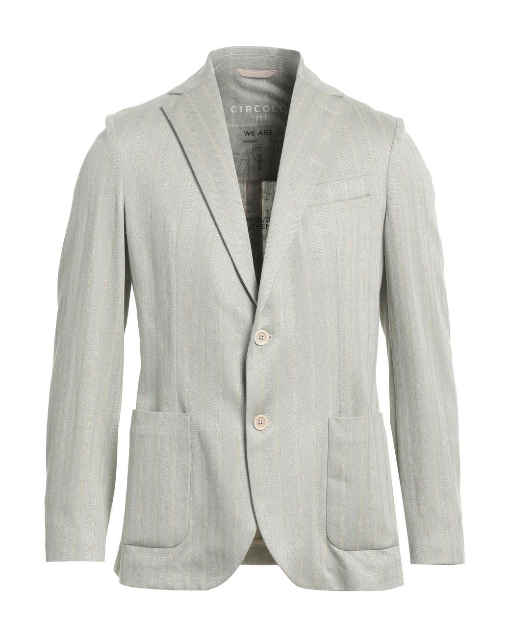 Circolo 1901 Gray Blazer Linen, Cotton for men