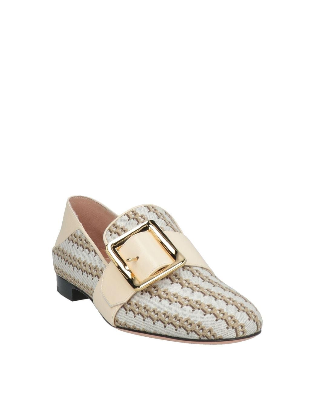 Bally White Loafers Textile Fibers, Leather
