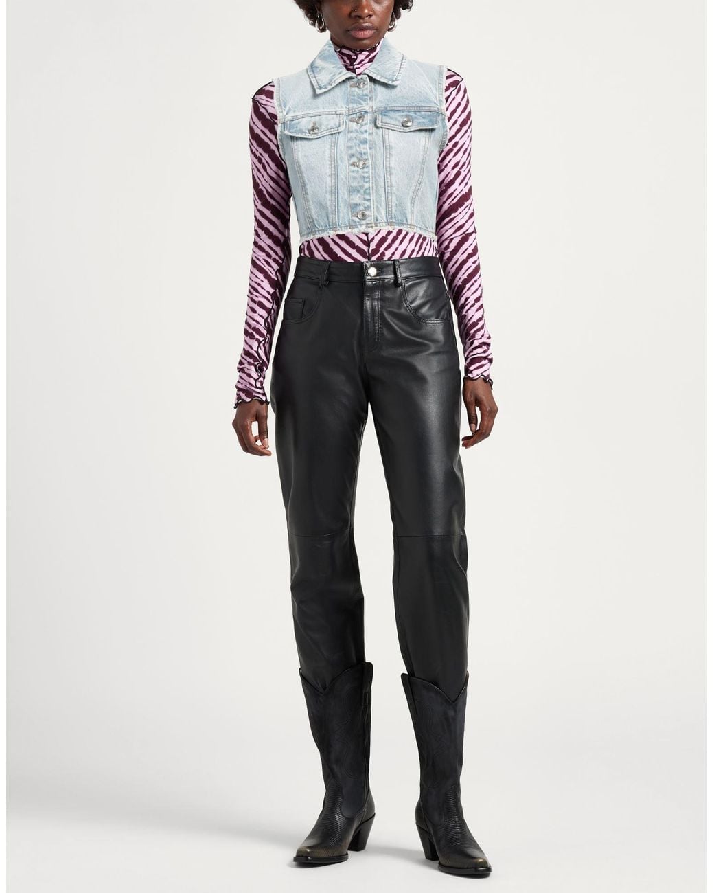 Sportmax Blue Denim Outerwear Cotton