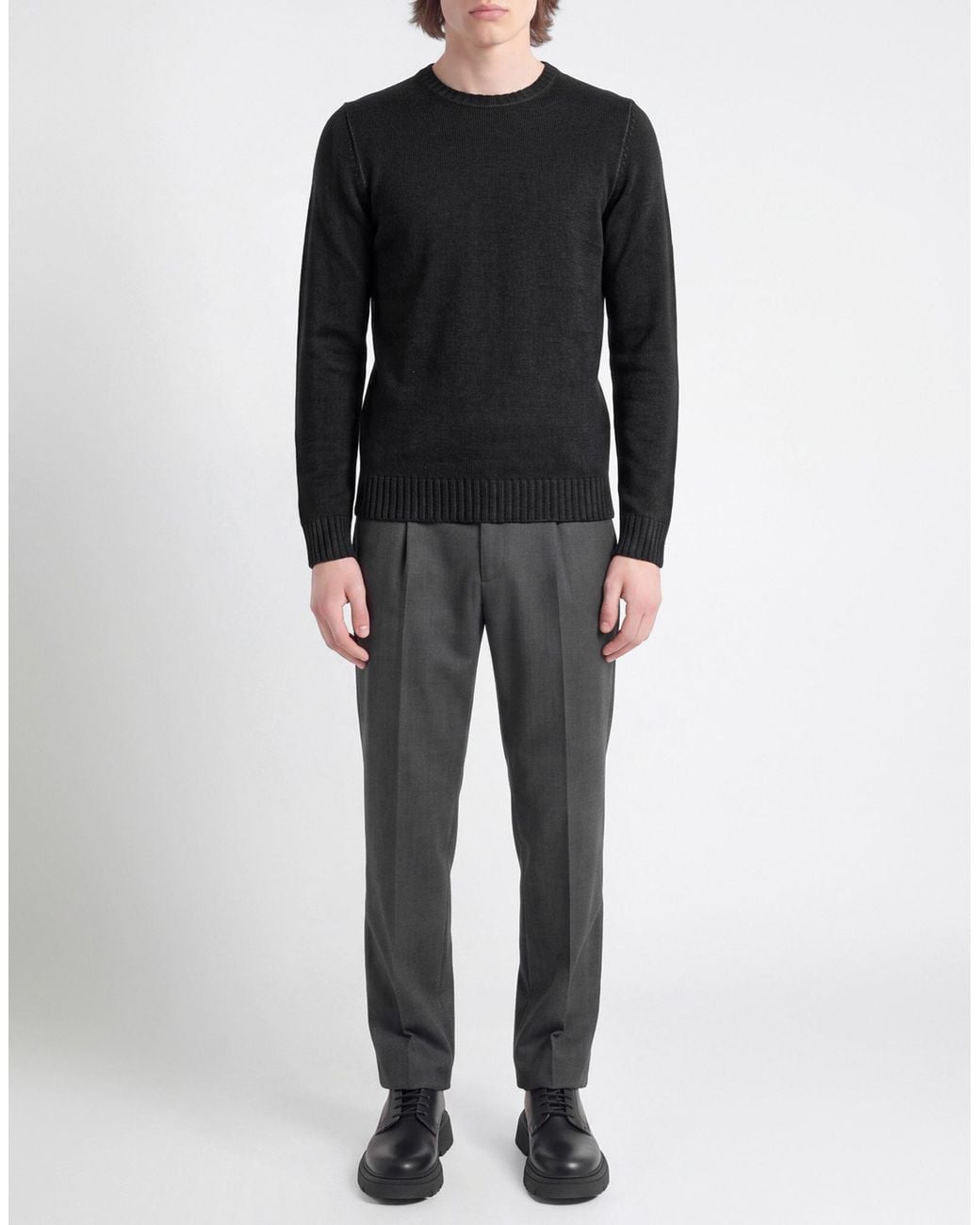 Moorer Black Sweater Virgin Wool for men
