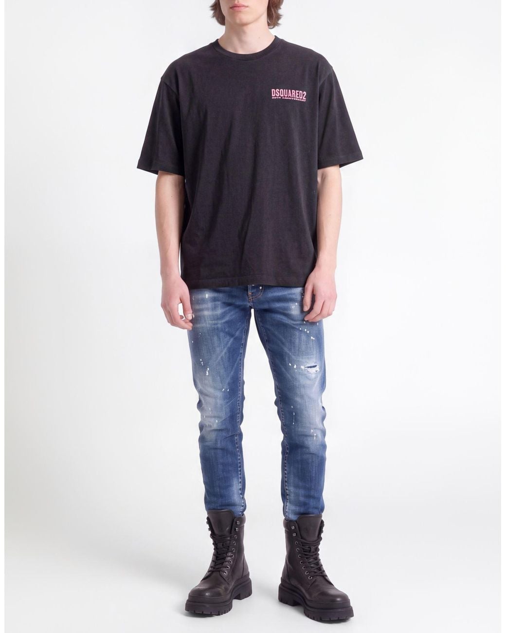 DSquared² Black T-Shirt Cotton for men