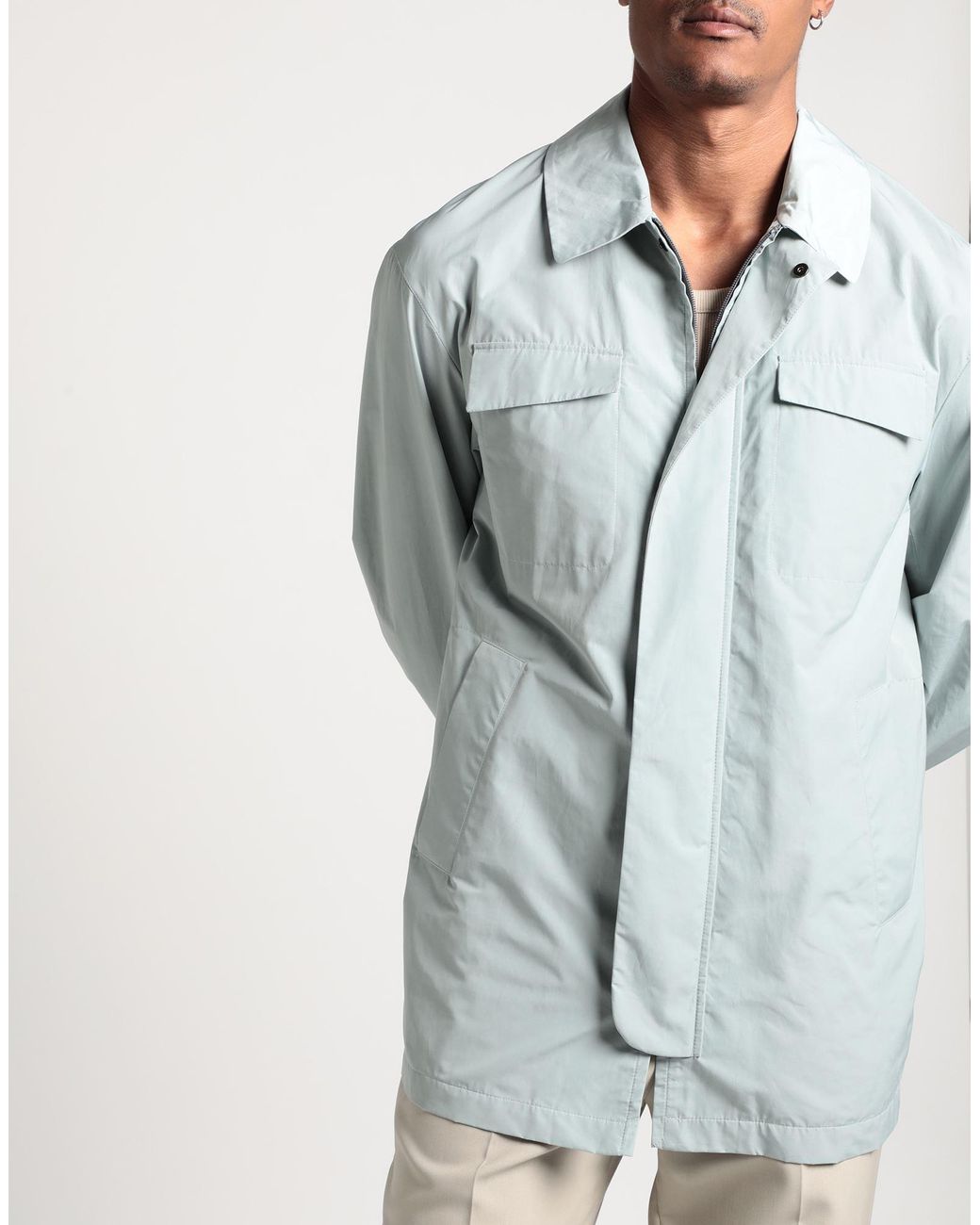 Hevò Blue Jacket Polyester, Cotton for men