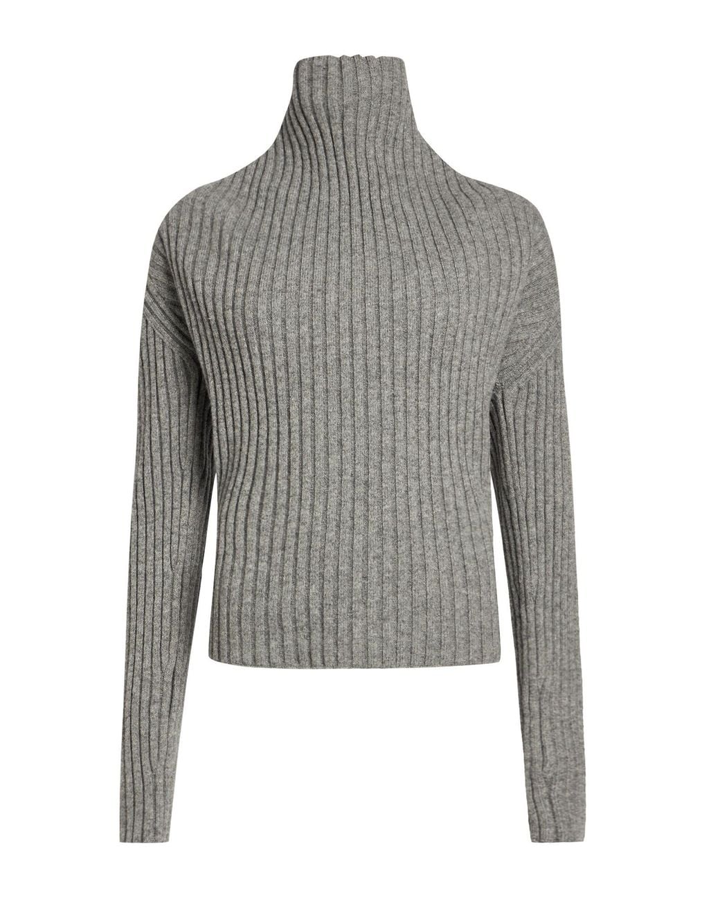 Victoria Beckham Gray Light Turtleneck Wool, Polyamide