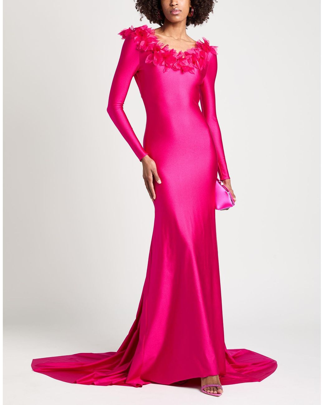 GIUSEPPE DI MORABITO Pink Fuchsia Maxi Dress Polyamide, Elastane